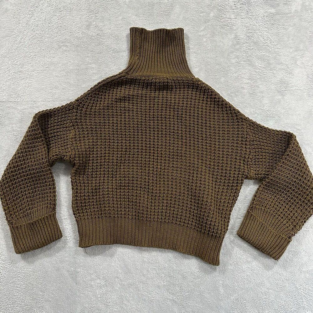 Daytrip Sweater Women's Small Turtleneck Brown Long Sleeve Knit Ribbed